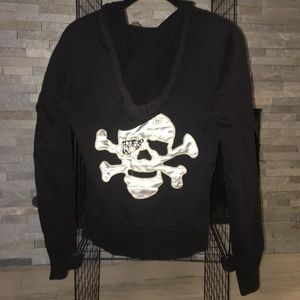 Black skull embellished Twisted Heart hoodie